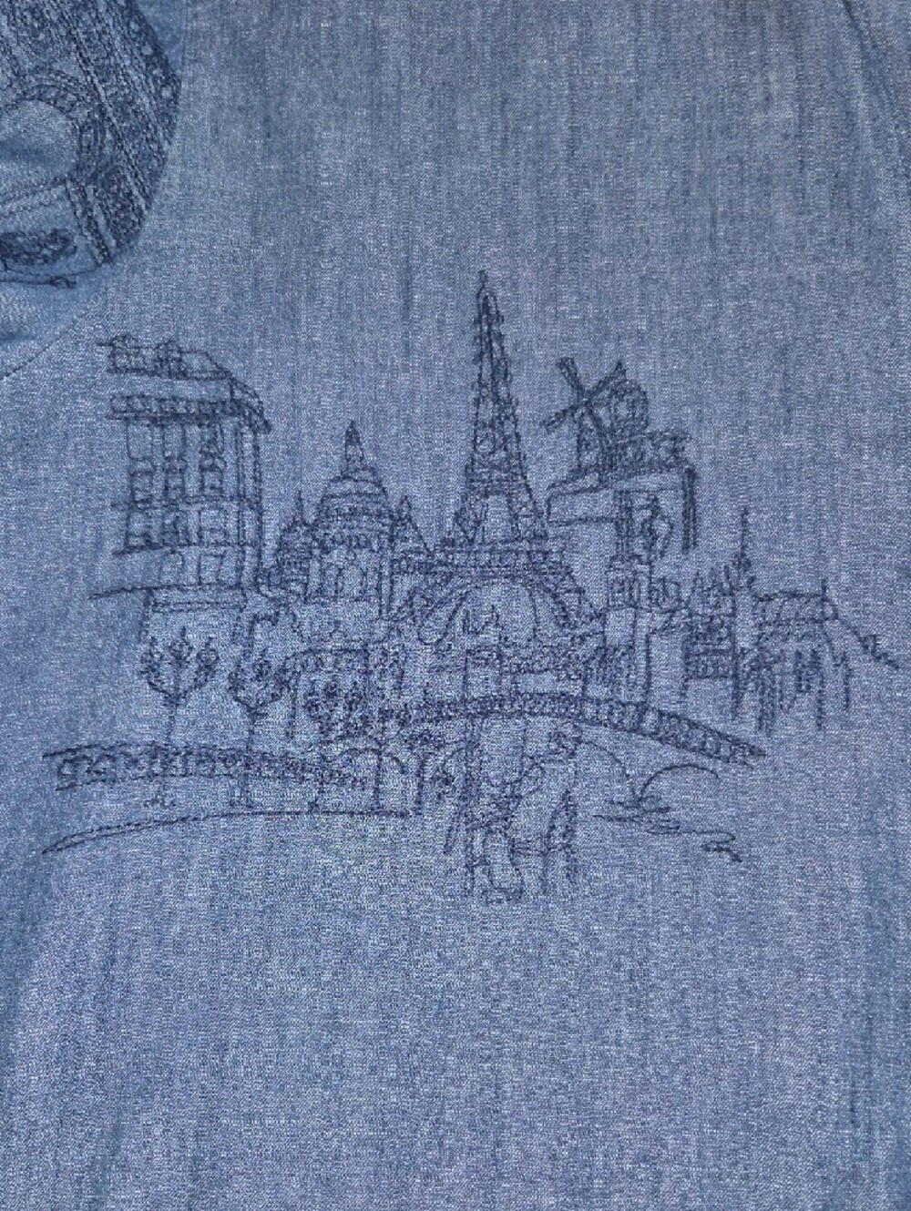 Blue Button Front Shirt - Picture 6 of 10